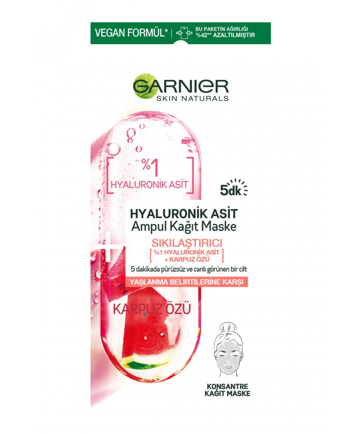 Garnier Taze Karışım Hyaluronik Asit Ampul Kağıt Maske 15g eczahanemden