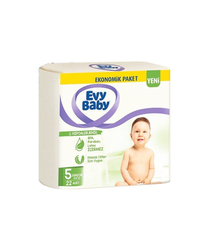 Evy Baby 5 Numara Ekonomik Paket Bebek Bezi 22 Adet eczahanemden