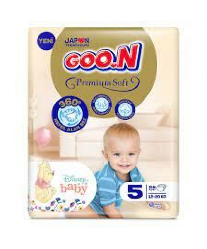 Goon Bebek Bezi Premium Soft 5 Beden Jumbo Paket 28 Adet 12-20 kg eczahanemden