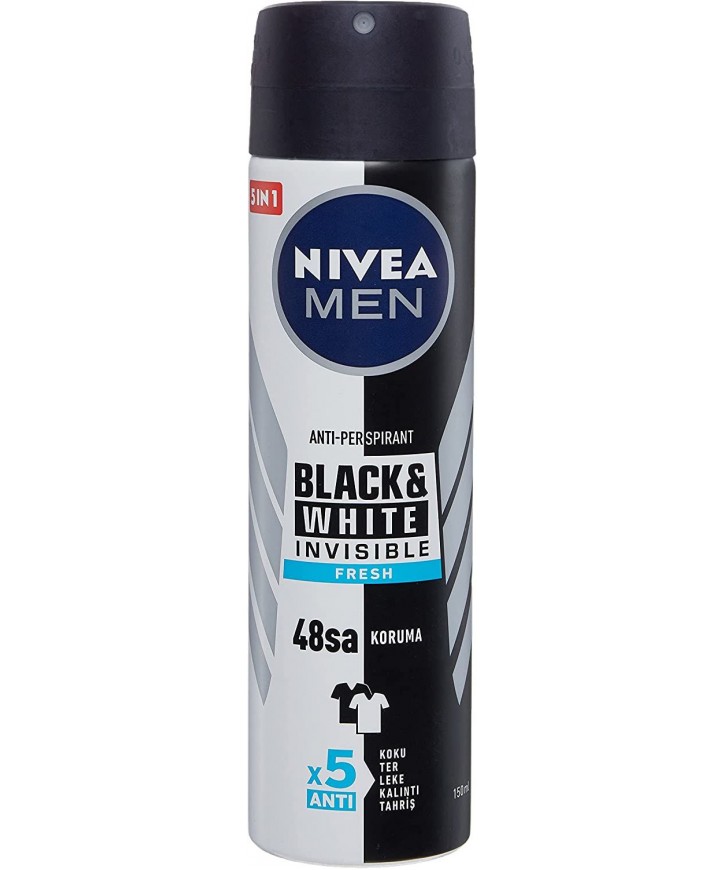 Nivea Sprey Erkek Inv Black White Fresh 150 ML eczahanemden