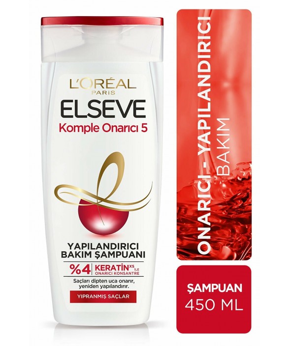 ELSEVE ŞAMPUAN 450 ML KOMPLE ONARICI 5 KREMLİ