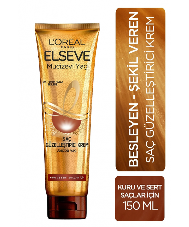 LOréal Paris Elseve Mucizevi Yağ Saç Güzelleştirici Krem 150 Ml Kuru Sert Ciltler eczahanemden