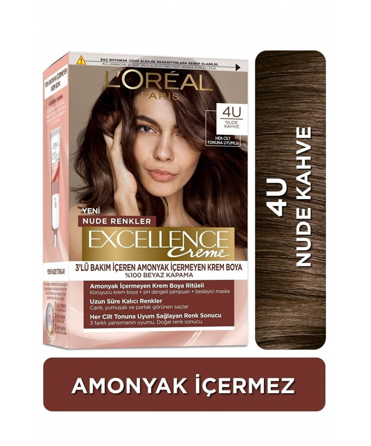 Loreal Excell Nude Brown 4U Nude Kahve eczahanemden