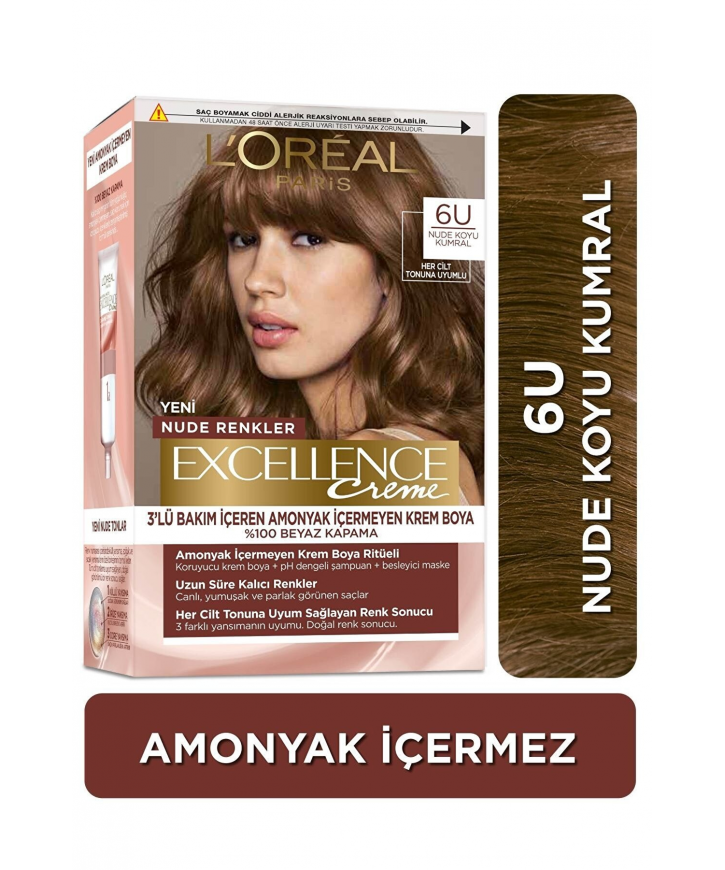 Loreal Excell Nude Drk Blond 6U Koyu Kumral Saç Boyası eczahanemden