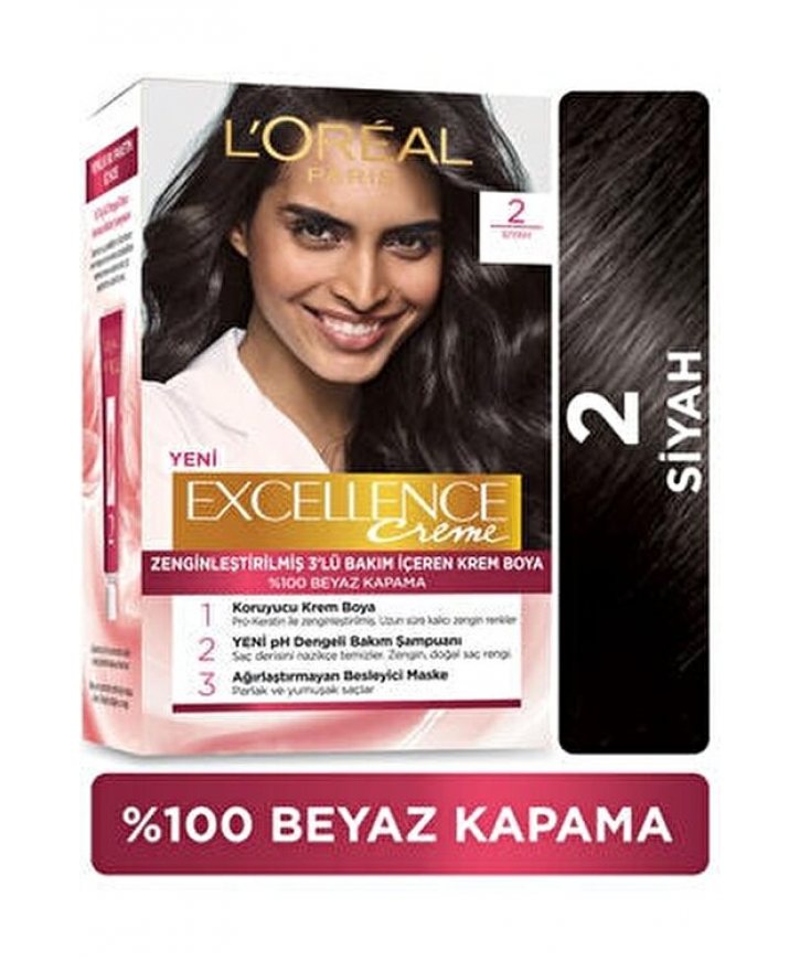 Loreal  Excell 2 Siyah Saç Boyası eczahanemden