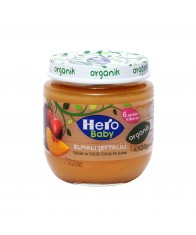Hero Baby Organik Elma Şeftali Püreli Kavanoz Mama 120 G