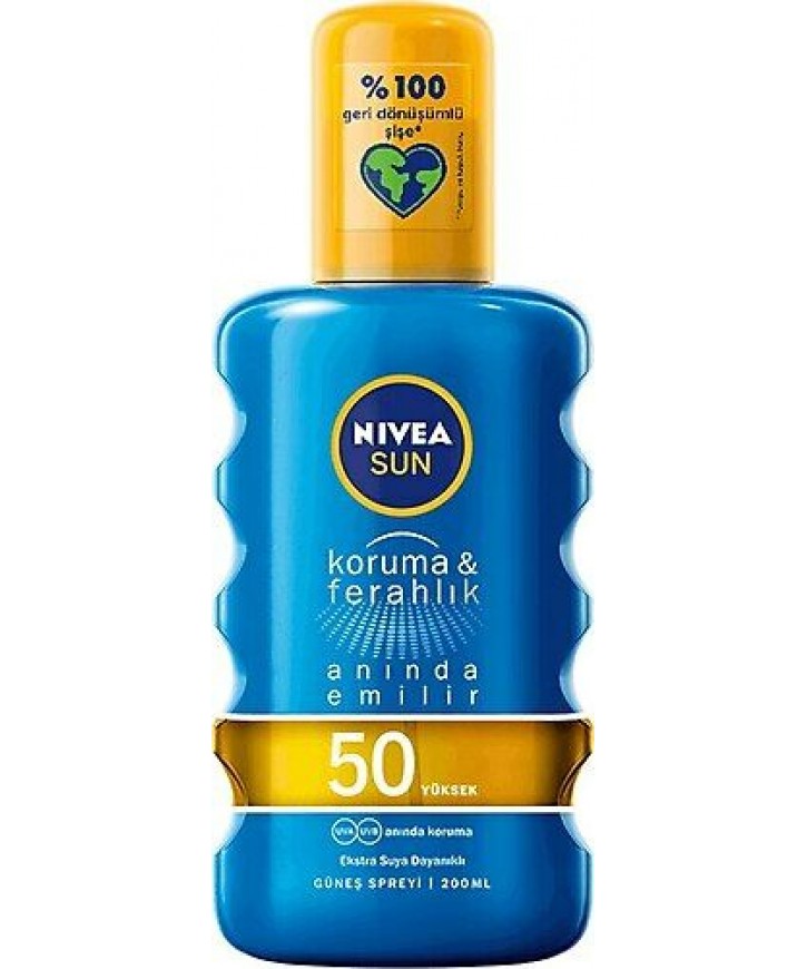 Nivea Koruma Ve Ferahlık Sprey Spf 50 200 Ml eczahanemden