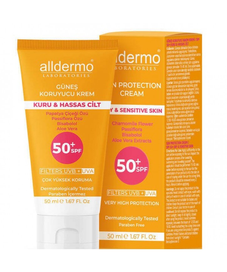 Alldermo Kuru ve Hassas Cilt Bakım Kremi SPF50 50 ML