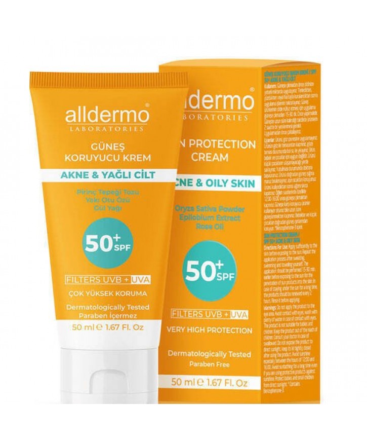 Alldermo Akneli Ciltler İçin Güneş Kremi Spf 50 50 Ml eczahanemden
