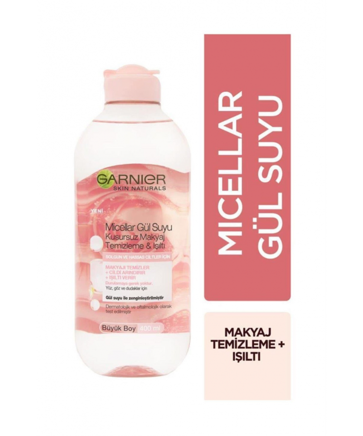 Garnier Micellar Kusursuz Makyaj Temizleme ve Işıltı Gül Suyu 400 Ml eczahanemden